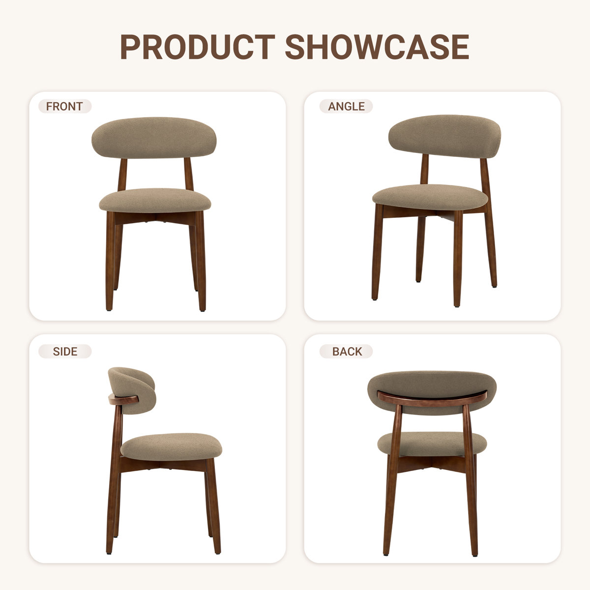 Upholstered Solid Wood Side Chair Dining Chairs (Set of 6)